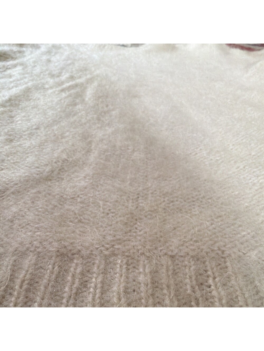 Harvé Benard Women's S Ivory Wool Mohair Blend Crew Neck Knit Pullover Sweater - Picture 7 of 9